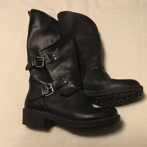 Black Musse & Cloud moto boots, EUC sz 38